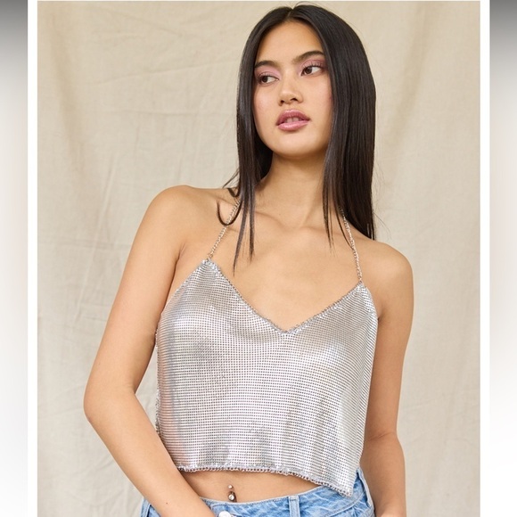 Tilly's WEST OF MELROSE Chain Mail Halter Top Size XS New With Tags - Picture 1 of 8